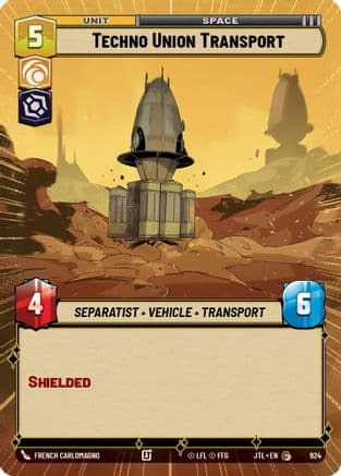 Techno Union Transport (Hyperspace Foil) — Jump to Lightspeed Star Wars: Unlimited card by French Carlomagno
