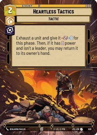 Heartless Tactics (Hyperspace Foil) — Jump to Lightspeed Star Wars: Unlimited card by Benjamin Paulus