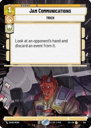 Jam Communications (Hyperspace Foil) — Jump to Lightspeed Star Wars: Unlimited card by Denis Medri