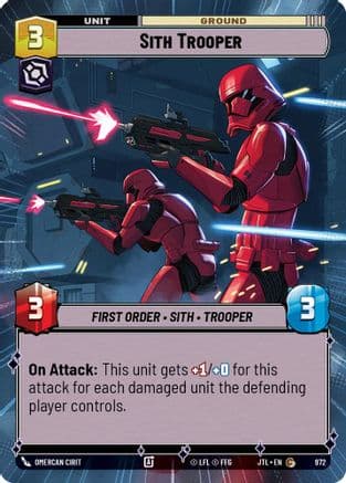 Sith Trooper (Hyperspace Foil) — Jump to Lightspeed Star Wars: Unlimited card by Omercan Cirit
