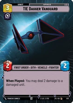 TIE Dagger Vanguard (Hyperspace Foil) — Jump to Lightspeed Star Wars: Unlimited card by Francois Cannels