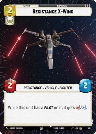 Resistance X-Wing (Hyperspace Foil) — Jump to Lightspeed Star Wars: Unlimited card by Aaron Dhanda