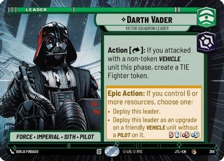 Darth Vader - Victor Squadron Leader (Hyperspace) — Jump to Lightspeed Star Wars: Unlimited card by Borja Pindado