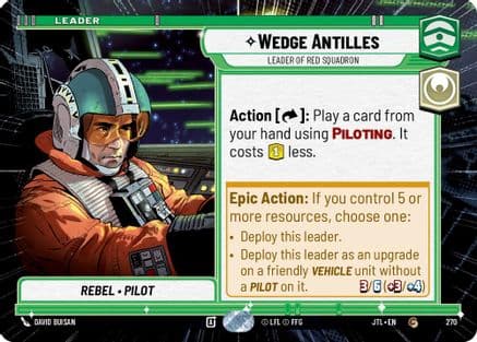 Wedge Antilles - Leader of Red Squadron (Hyperspace) — Jump to Lightspeed Star Wars: Unlimited card by David Buisan
