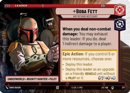 Boba Fett - Any Methods Necessary (Hyperspace) — Jump to Lightspeed Star Wars: Unlimited card by David Buisan