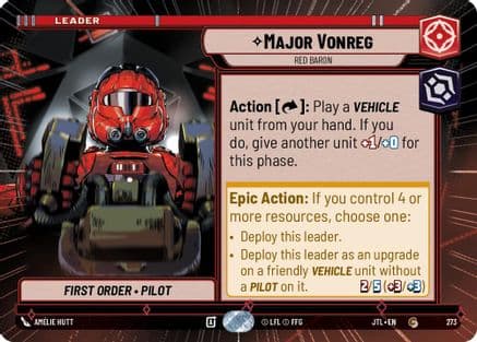 Major Vonreg - Red Baron (Hyperspace) — Jump to Lightspeed Star Wars: Unlimited card by Amélie Hutt