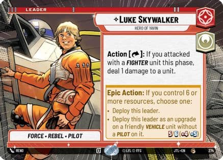 Luke Skywalker - Hero of Yavin (Hyperspace) — Jump to Lightspeed Star Wars: Unlimited card by Renaud Scheidt