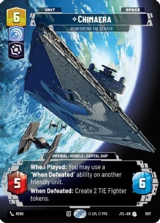 Chimaera - Reinforcing the Center (Prestige) — Jump to Lightspeed Star Wars: Unlimited card by Reno