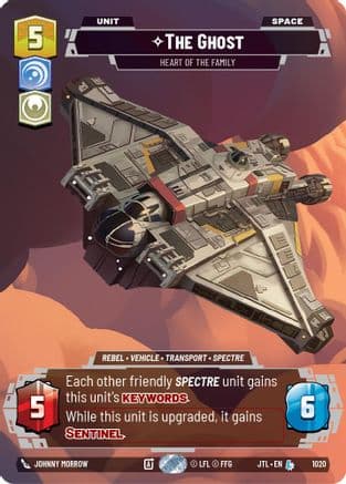The Ghost - Heart of the Family (Prestige) — Jump to Lightspeed Star Wars: Unlimited card by Johnny Morrow