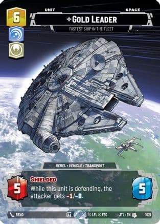 Gold Leader - Fastest Ship in the Fleet (Prestige) — Jump to Lightspeed Star Wars: Unlimited card by Reno