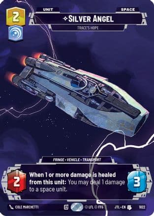 Silver Angel - Trace's Hope (Prestige) — Jump to Lightspeed Star Wars: Unlimited card by Cole Marchetti