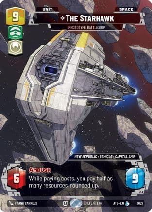 The Starhawk - Prototype Battleship (Prestige) — Jump to Lightspeed Star Wars: Unlimited card by Eslam AboShady