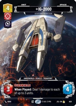IG-2000 - Assassin's Aggressor (Prestige) — Jump to Lightspeed Star Wars: Unlimited card by Reno