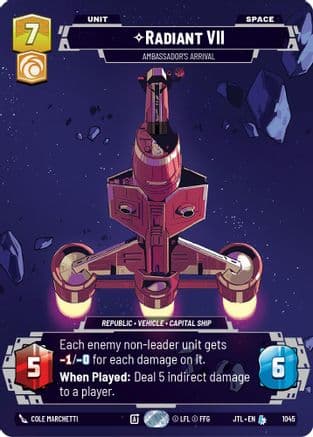 Radiant VII - Ambassadors' Arrival (Prestige) — Jump to Lightspeed Star Wars: Unlimited card by Cole Marchetti