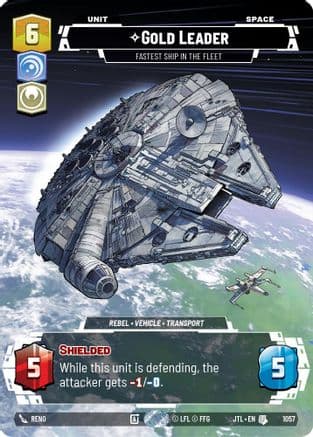 Gold Leader - Fastest Ship in the Fleet (Prestige Foil) — Jump to Lightspeed Star Wars: Unlimited card by Reno