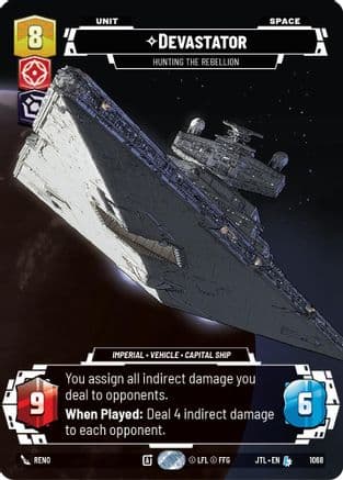 Devastator - Hunting the Rebellion (Prestige Foil) — Jump to Lightspeed Star Wars: Unlimited card by Reno