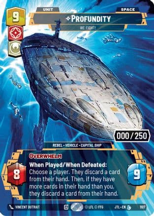 Profundity - We Fight! (Serialized) — Jump to Lightspeed Star Wars: Unlimited card by Vincent Dutrait