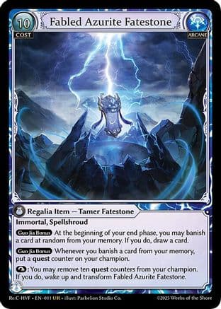 Fabled Azurite Fatestone — Grand Archive TCG card