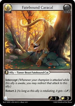 Fatebound Caracal — Grand Archive TCG card