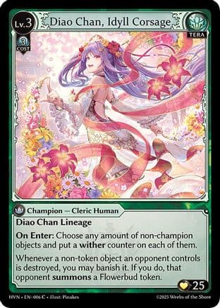 Diao Chan, Idyll Corsage — Abyssal Heaven Grand Archive TCG card by Pinakes
