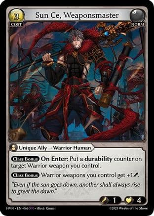 Sun Ce, Weaponsmaster — Abyssal Heaven Grand Archive TCG card by Benji Kumai