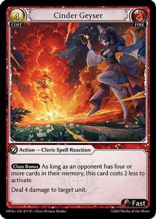 Cinder Geyser — Abyssal Heaven Grand Archive TCG card by Primer Studio