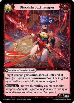 Bloodshroud Temper — Abyssal Heaven Grand Archive TCG card by Primera Studio