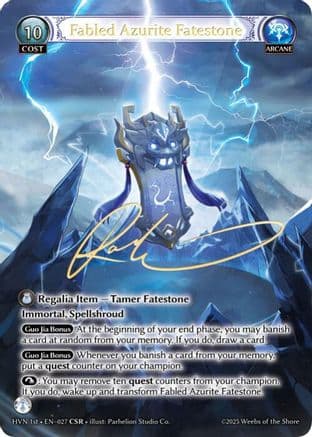 Fabled Azurite Fatestone // Seiryuu, Azure Dragon (CSR)