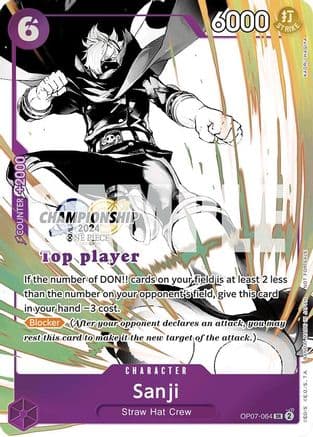 Sanji (Championship 2024 Top Player Pack Vol. 2) — One Piece Promotion Cards