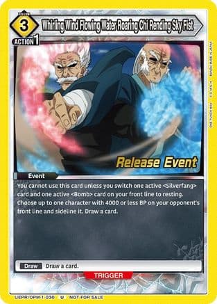 Whirling Wind Flowing Water Roaring Chi Rending Sky Fist — UE06BT: One Punch Man Release Event Cards