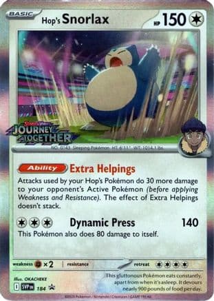 Hop's Snorlax - 184 (Prerelease) — SV: Scarlet & Violet Promo Cards Pokémon TCG card by OKACHEKE