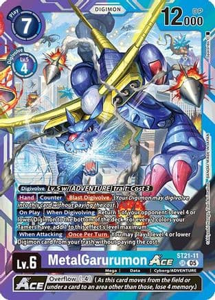 MetalGarurumon ACE — Starter Deck 21: Hero of Hope Digimon Card Game card by Atsushi Tamai