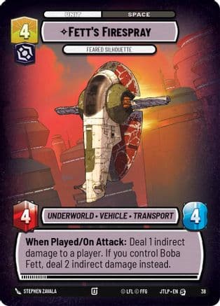 Fett's Firespray - Feared Silhouette (Foil) — Jump to Lightspeed - Weekly Play Promos