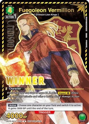 Fuegoleon Vermillion (Winner) — Union Arena Promotion Cards