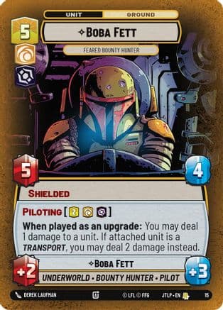 Boba Fett - Feared Bounty Hunter — Jump to Lightspeed - Weekly Play Promos Star Wars: Unlimited card by DEREK LAUFMAN