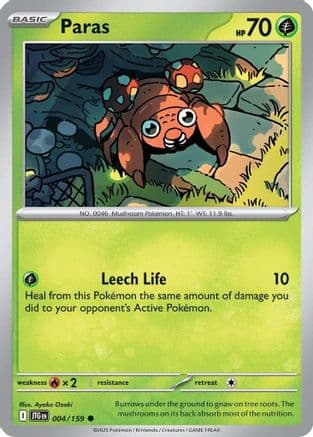 Paras — SV09: Journey Together Pokémon TCG card by Mizue