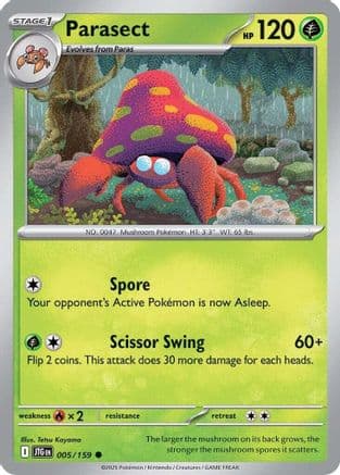 Parasect — SV09: Journey Together Pokémon TCG card by Pani Kobayashi