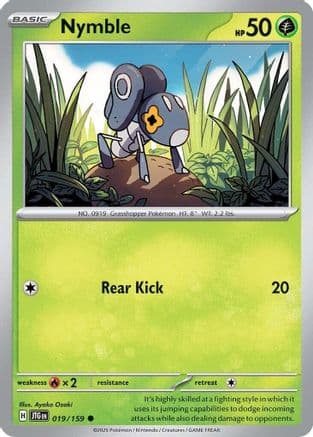 Nymble — SV09: Journey Together Pokémon TCG card by Shin Nagasawa