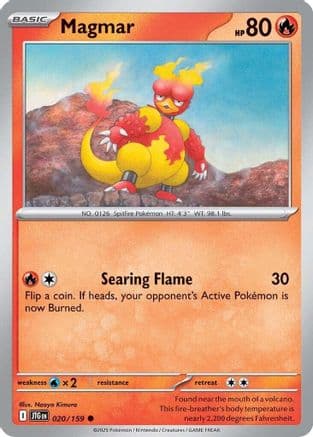 Magmar — SV09: Journey Together Pokémon TCG card by Kagemaru Himeno