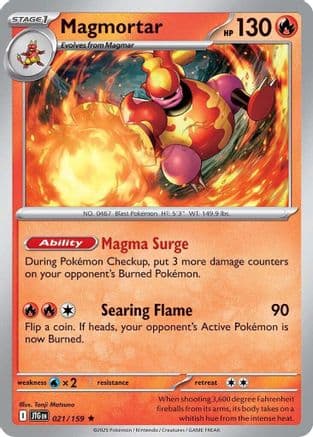 Magmortar — SV09: Journey Together Pokémon TCG card by Akira Komayama