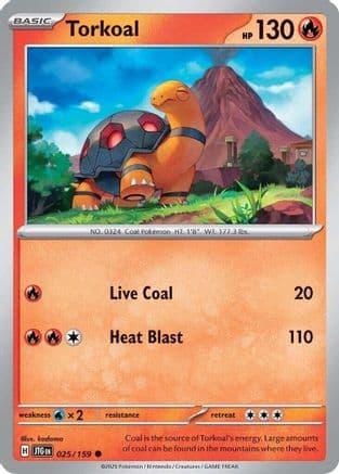Torkoal — SV09: Journey Together Pokémon TCG card by Hideaki Hakozaki