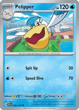 Pelipper — SV09: Journey Together Pokémon TCG card by Hasuno