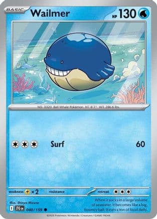 Wailmer — SV09: Journey Together Pokémon TCG card by Unknown