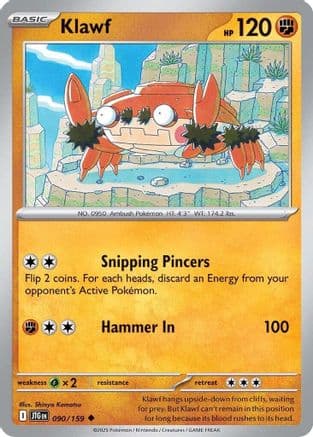 Klawf — SV09: Journey Together Pokémon TCG card by Shinya Komatsu