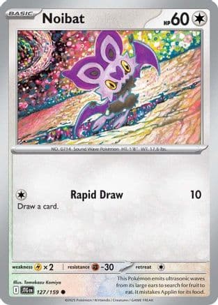 Noibat - 127/159 — SV09: Journey Together Pokémon TCG card by Tomokazu Komiya
