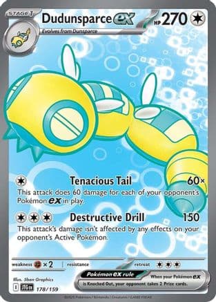 Dudunsparce ex - 178/159 — SV09: Journey Together Pokémon TCG card by 5ban Graphics