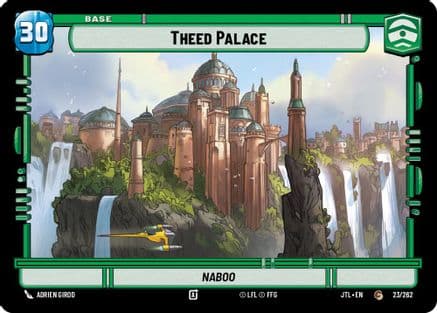 Theed Palace // TIE Fighter — Jump to Lightspeed Star Wars: Unlimited card by ANDREW GIBSON