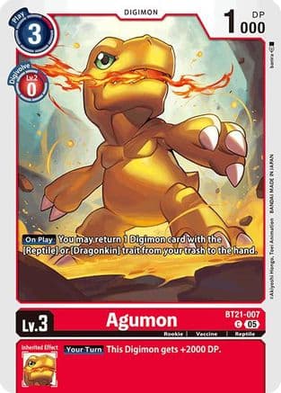 Agumon - BT21-007 — World Convergence Digimon Card Game card by banira