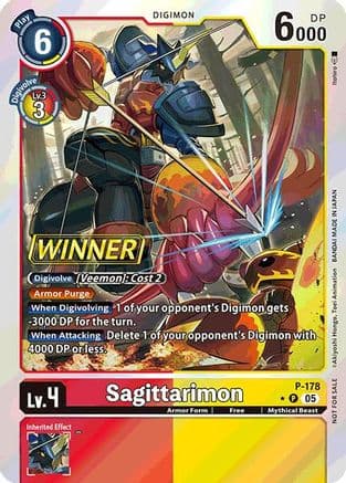 Sagittarimon (Store Tournament 2025 Vol.2 Winner Pack) — Digimon Promotion Cards Digimon Card Game card by Illus. Amon Kabe