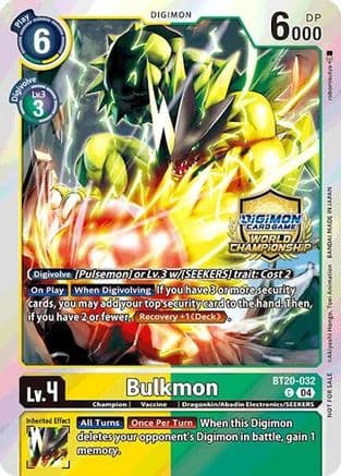 Bulkmon (Regionals 25-26 Champion Card Set Season 1) — Release Special Booster 2.5